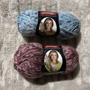 2 Premier Yarns Serenity Sock Yarn Deborah Norville Purple Spice & Indigo